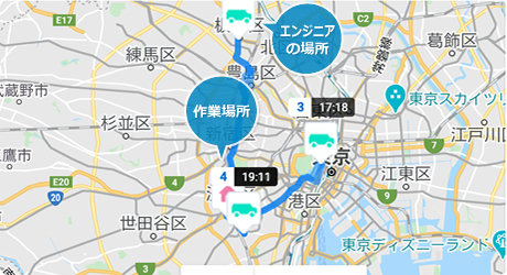 エンジニアの作業場所をMAP表示